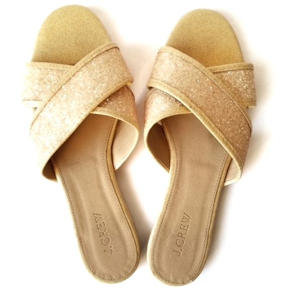 J.Crew | Cora Glitter Crisscross Slip-on Sandal - Picture 2 of 6